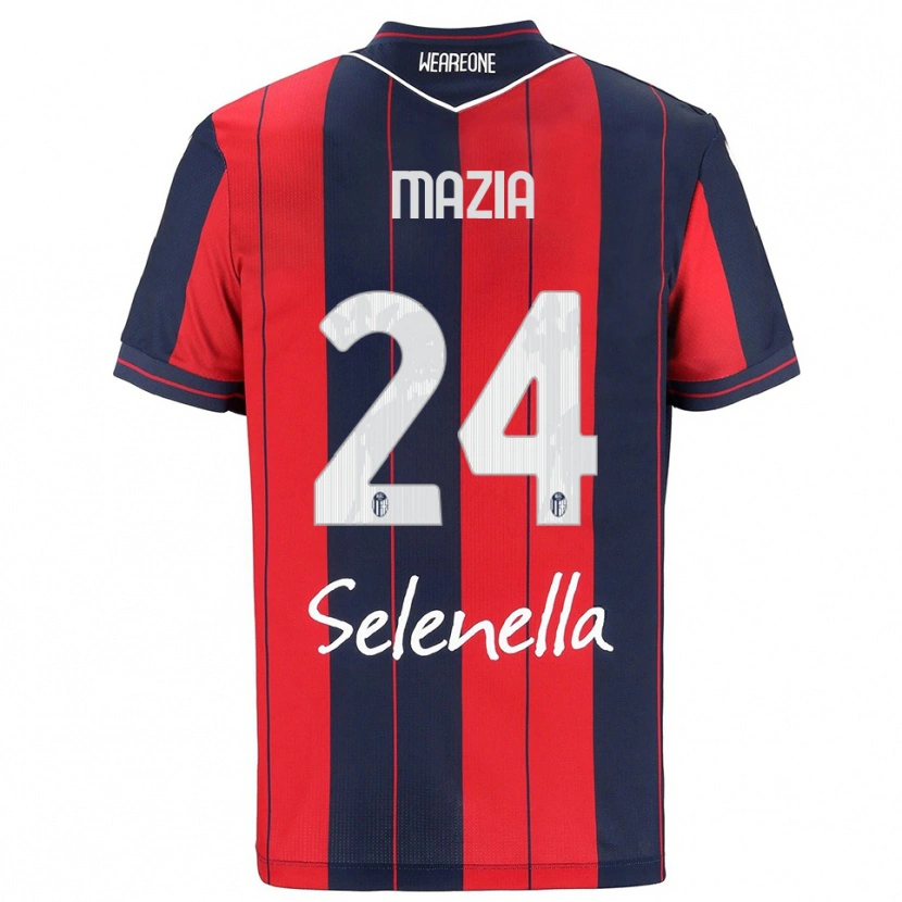 Danxen Män Andrea Mazia #24 Röd Marinblå Hemmatröja Matchtröjor 2025/26 Tröjor T-Tröja