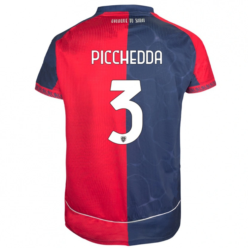 Danxen Män Marco Picchedda #3 Röd Marinblå Hemmatröja Matchtröjor 2025/26 Tröjor T-Tröja