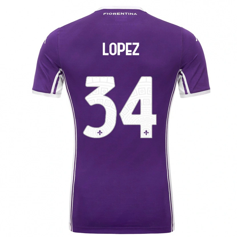 Danxen Män Lucas López #34 Lila Vit Hemmatröja Matchtröjor 2025/26 Tröjor T-Tröja