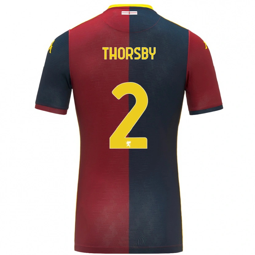 Danxen Män Morten Thorsby #2 Röd Kungsblå Hemmatröja Matchtröjor 2025/26 Tröjor T-Tröja