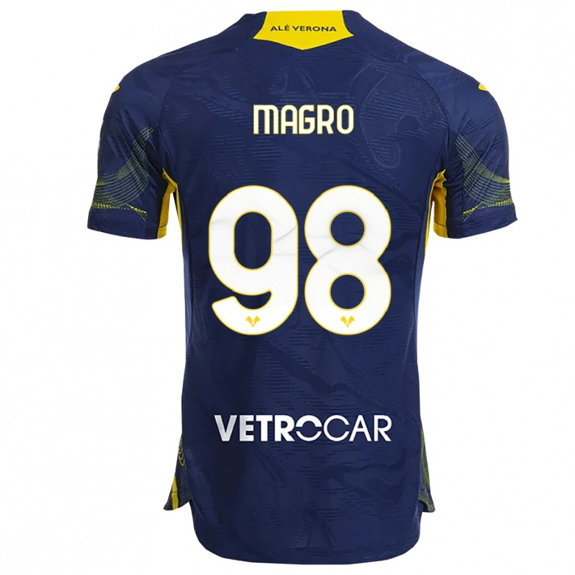 Danxen Män Federico Magro #98 Marinblå Gul Hemmatröja Matchtröjor 2025/26 Tröjor T-Tröja