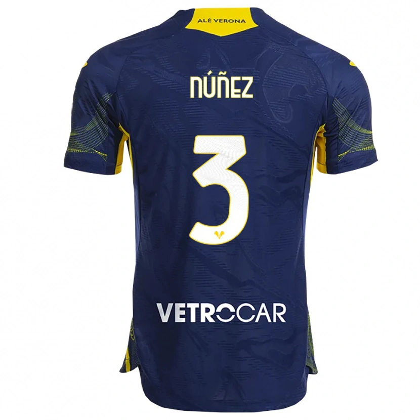 Danxen Män Unai Núñez #3 Marinblå Gul Hemmatröja Matchtröjor 2025/26 Tröjor T-Tröja