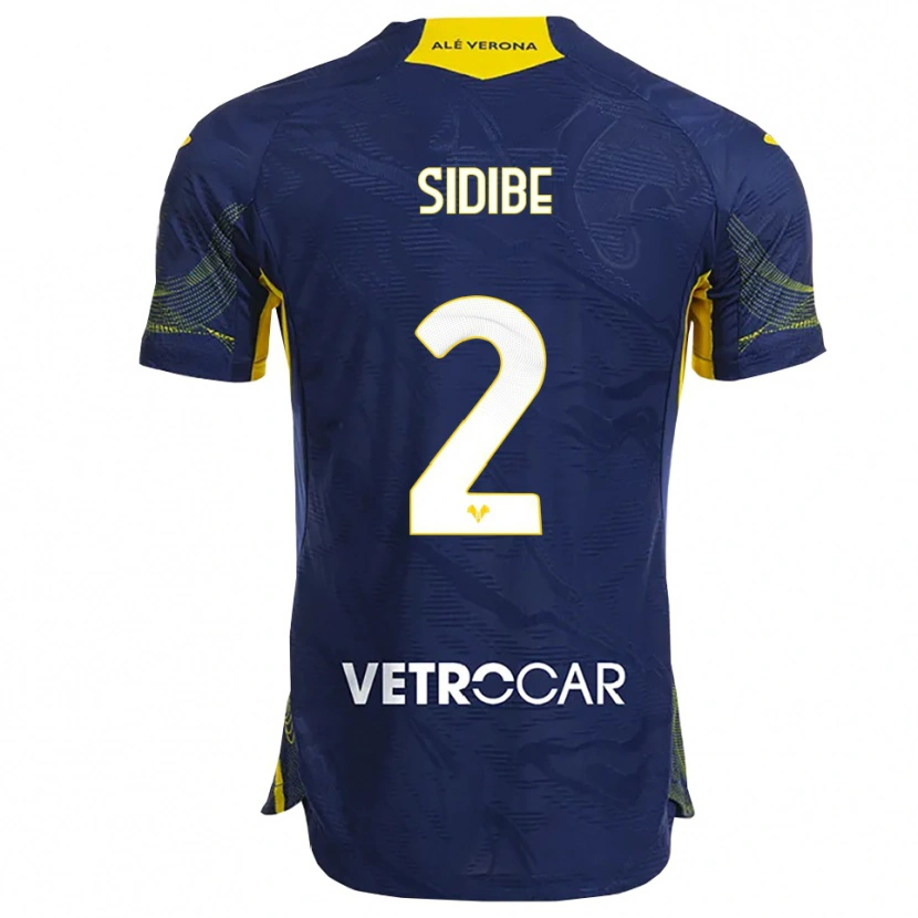 Danxen Män Amoro Sidibe #2 Marinblå Gul Hemmatröja Matchtröjor 2025/26 Tröjor T-Tröja