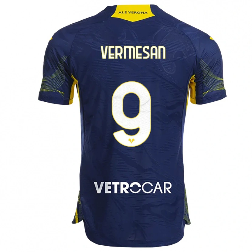 Danxen Män Ioan Vermeșan #9 Marinblå Gul Hemmatröja Matchtröjor 2025/26 Tröjor T-Tröja