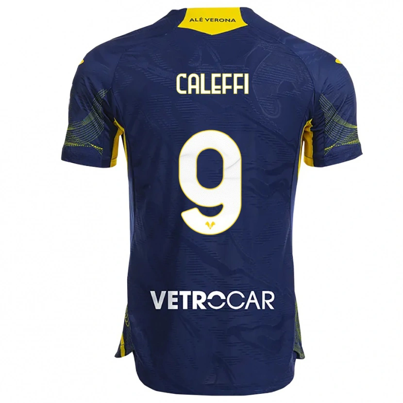 Danxen Män Andrea Caleffi #9 Marinblå Gul Hemmatröja Matchtröjor 2025/26 Tröjor T-Tröja