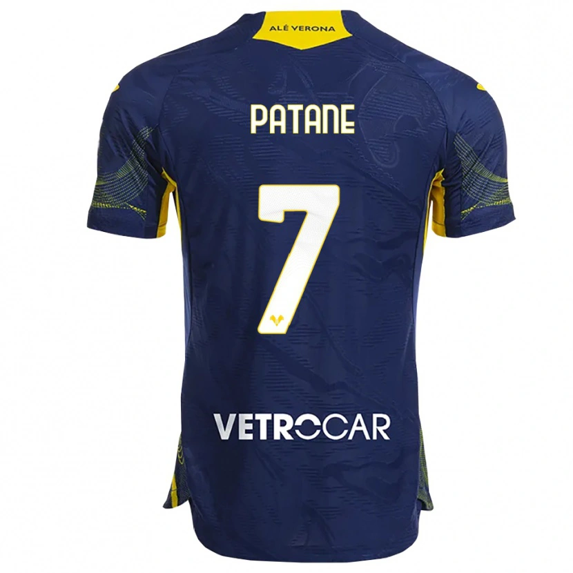 Danxen Män Nicola Patanè #7 Marinblå Gul Hemmatröja Matchtröjor 2025/26 Tröjor T-Tröja