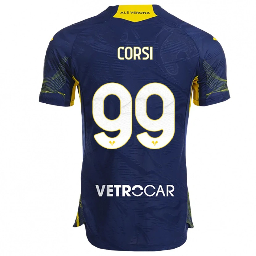 Danxen Män Sara Corsi #99 Marinblå Gul Hemmatröja Matchtröjor 2025/26 Tröjor T-Tröja
