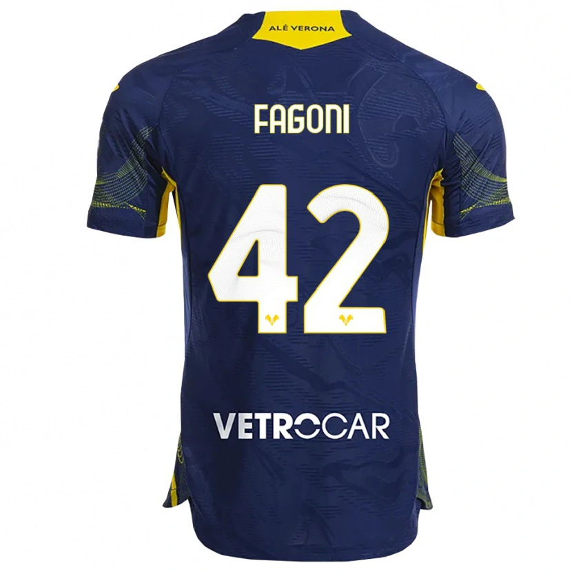 Danxen Män Marco Fagoni #42 Marinblå Gul Hemmatröja Matchtröjor 2025/26 Tröjor T-Tröja