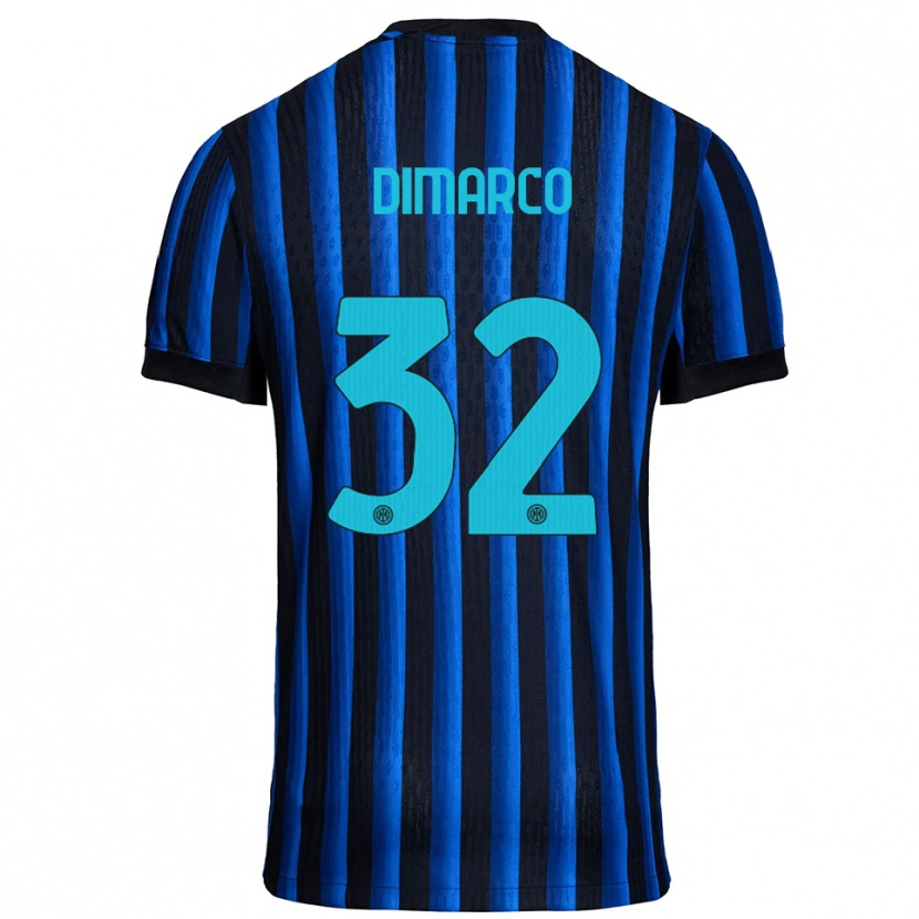 Danxen Män Federico Dimarco #32 Svart Blå Hemmatröja Matchtröjor 2025/26 Tröjor T-Tröja