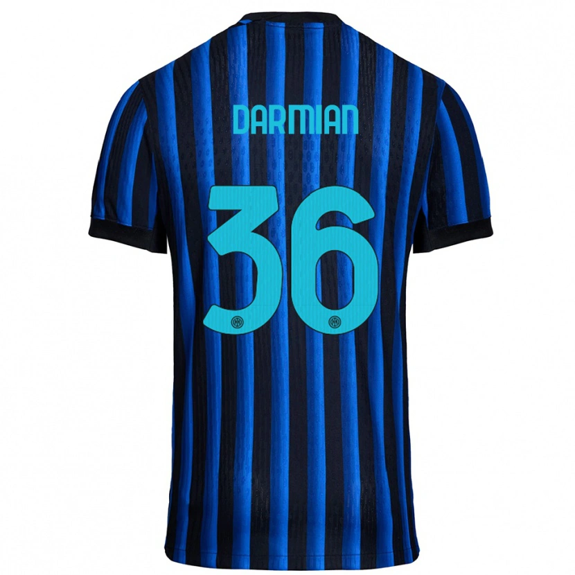 Danxen Män Matteo Darmian #36 Svart Blå Hemmatröja Matchtröjor 2025/26 Tröjor T-Tröja