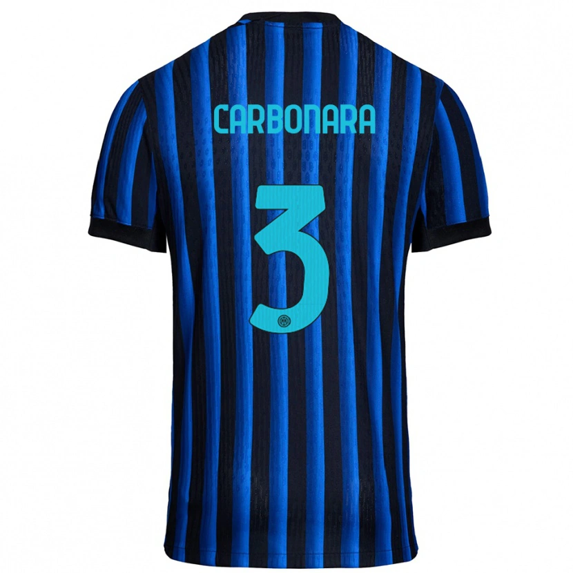 Danxen Män Matteo Carbonara #3 Svart Blå Hemmatröja Matchtröjor 2025/26 Tröjor T-Tröja