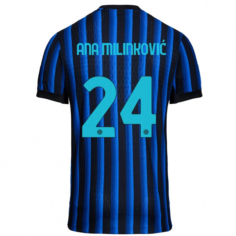 Danxen Män Marija Ana Milinković #24 Svart Blå Hemmatröja Matchtröjor 2025/26 Tröjor T-Tröja