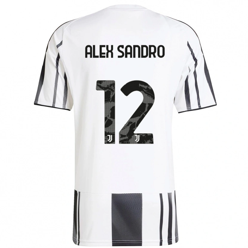 Danxen Män Alex Sandro #12 Vit Svart Hemmatröja Matchtröjor 2025/26 Tröjor T-Tröja