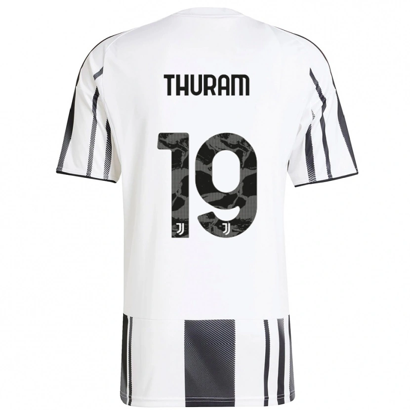 Danxen Män Khéphren Thuram #19 Vit Svart Hemmatröja Matchtröjor 2025/26 Tröjor T-Tröja