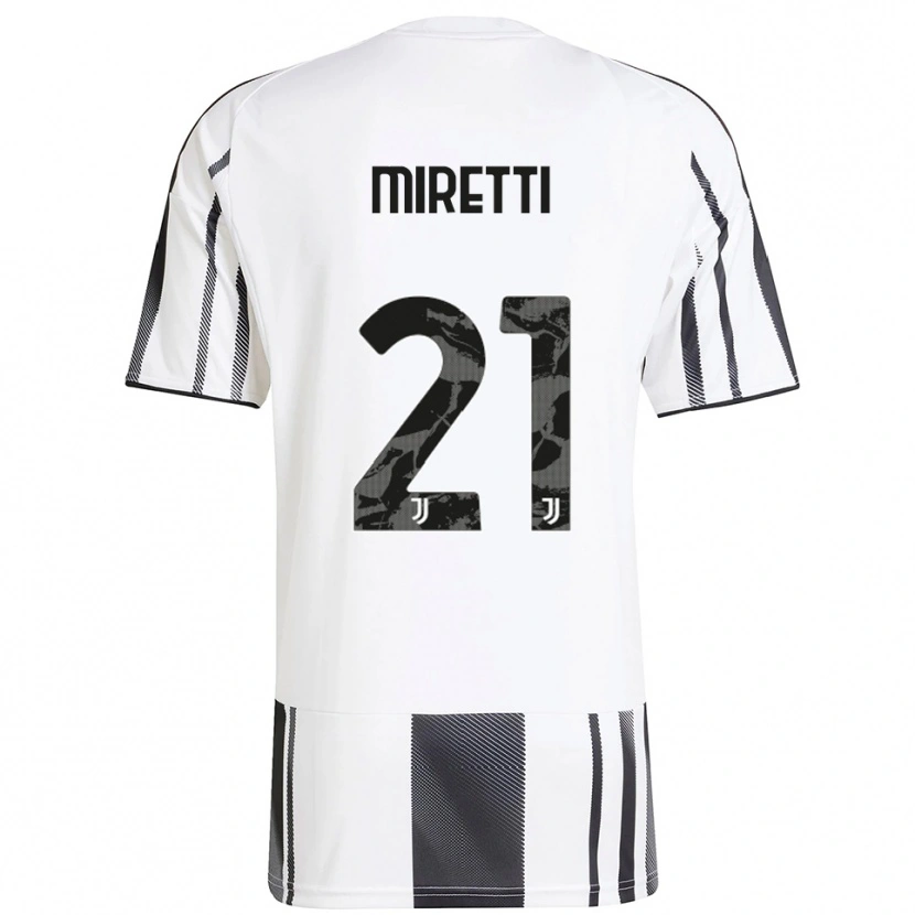 Danxen Män Fabio Miretti #21 Vit Svart Hemmatröja Matchtröjor 2025/26 Tröjor T-Tröja