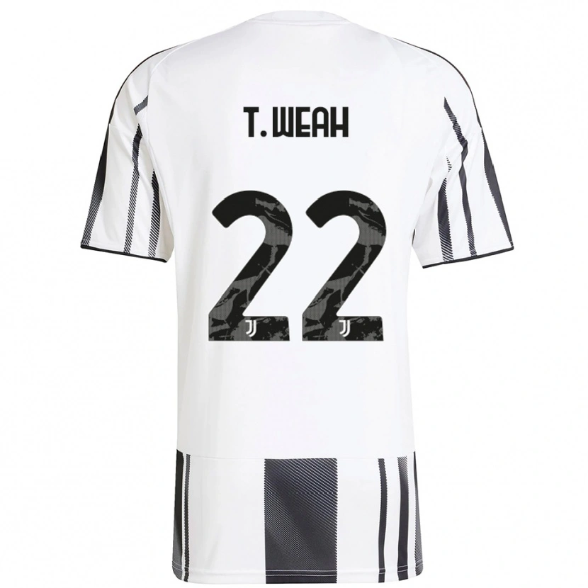 Danxen Män Timothy Weah #22 Vit Svart Hemmatröja Matchtröjor 2025/26 Tröjor T-Tröja