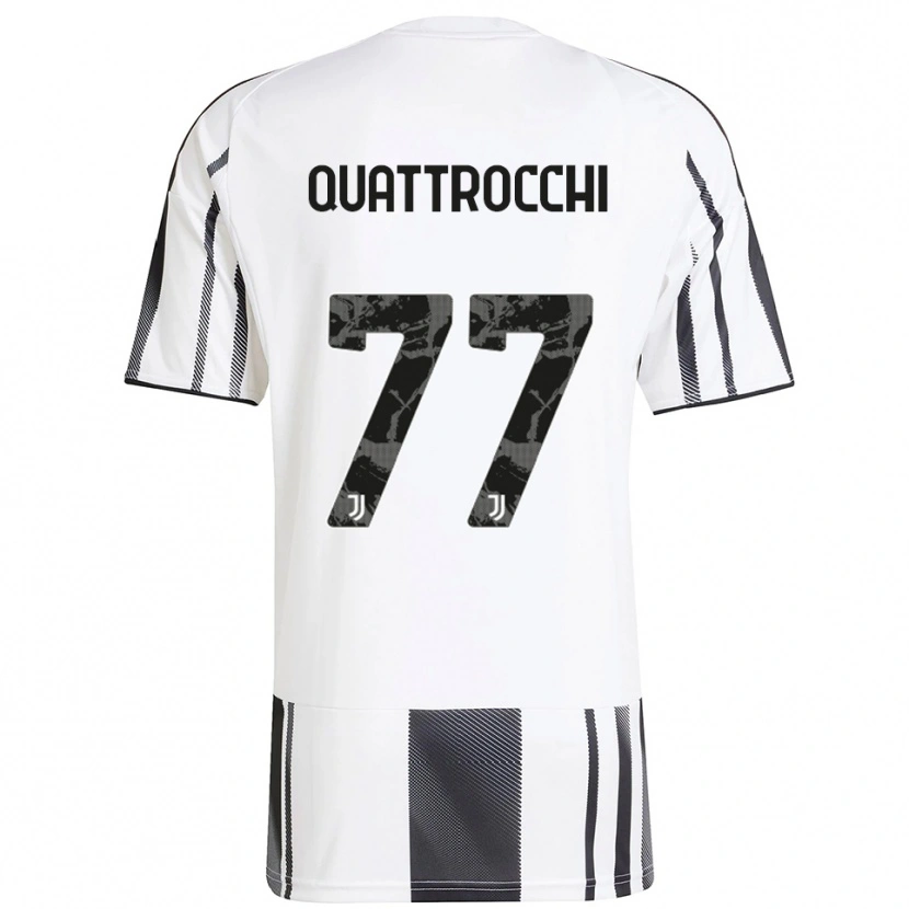 Danxen Män Juan Ignacio Quattrocchi #77 Vit Svart Hemmatröja Matchtröjor 2025/26 Tröjor T-Tröja