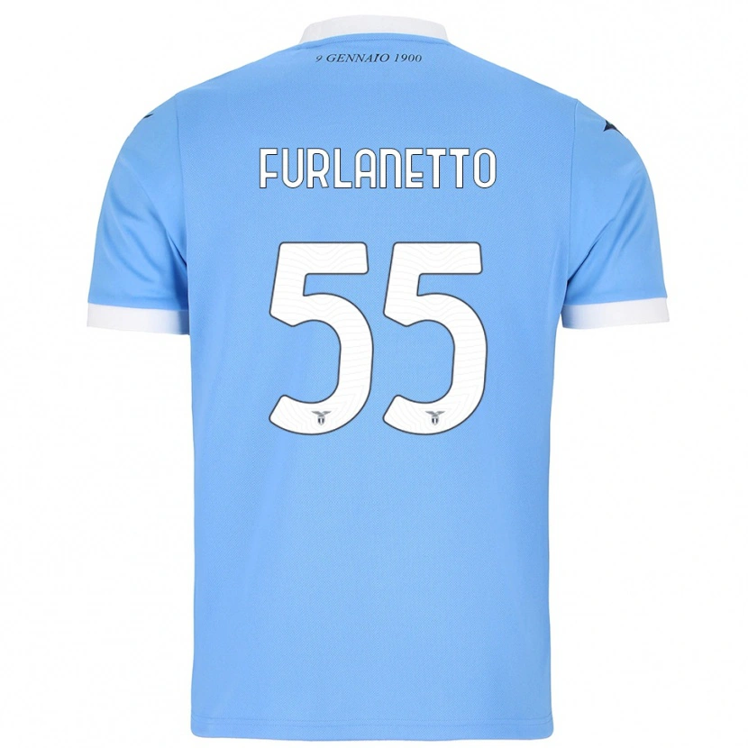 Danxen Män Alessio Furlanetto #55 Himmelsblå Vit Hemmatröja Matchtröjor 2025/26 Tröjor T-Tröja