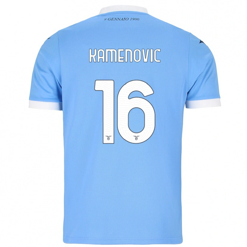 Danxen Män Dimitrije Kamenovic #16 Himmelsblå Vit Hemmatröja Matchtröjor 2025/26 Tröjor T-Tröja