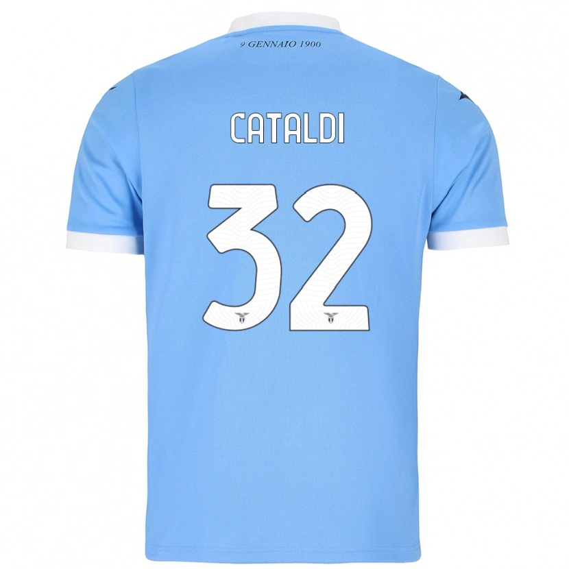 Danxen Män Danilo Cataldi #32 Himmelsblå Vit Hemmatröja Matchtröjor 2025/26 Tröjor T-Tröja