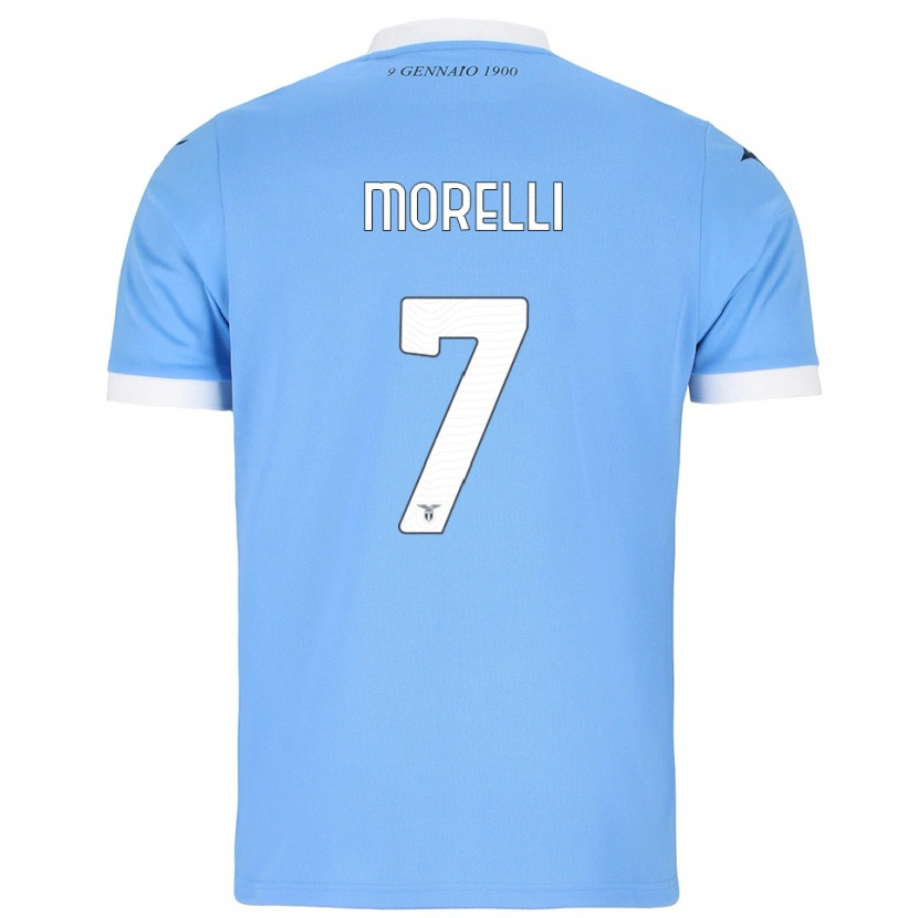 Danxen Män Matteo Morelli #7 Himmelsblå Vit Hemmatröja Matchtröjor 2025/26 Tröjor T-Tröja