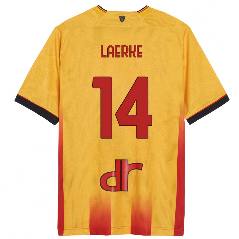 Danxen Män Hjalte Laerke #14 Gul Orange Hemmatröja Matchtröjor 2025/26 Tröjor T-Tröja