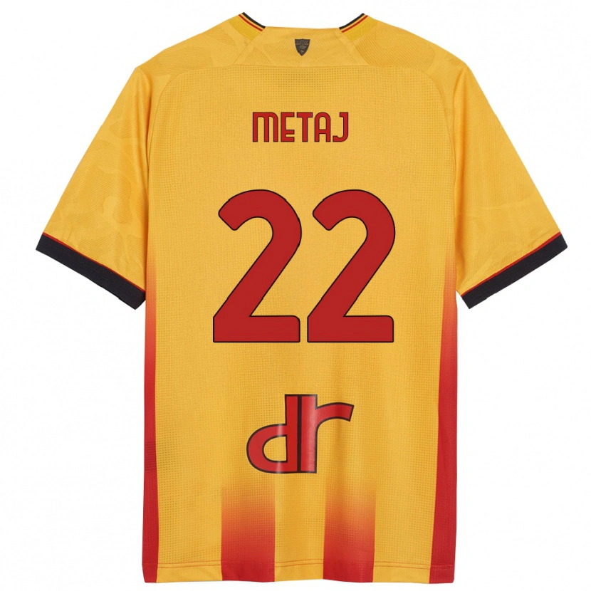Danxen Män Dejvi Metaj #22 Gul Orange Hemmatröja Matchtröjor 2025/26 Tröjor T-Tröja