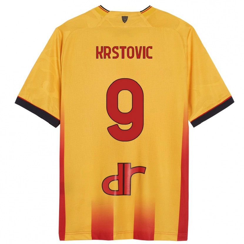 Danxen Män Nikola Krstović #9 Gul Orange Hemmatröja Matchtröjor 2025/26 Tröjor T-Tröja