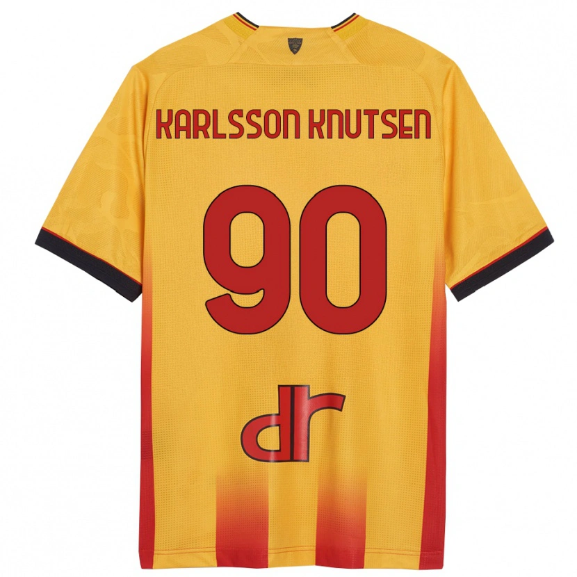 Danxen Män Storm Karlsson Knutsen #90 Gul Orange Hemmatröja Matchtröjor 2025/26 Tröjor T-Tröja