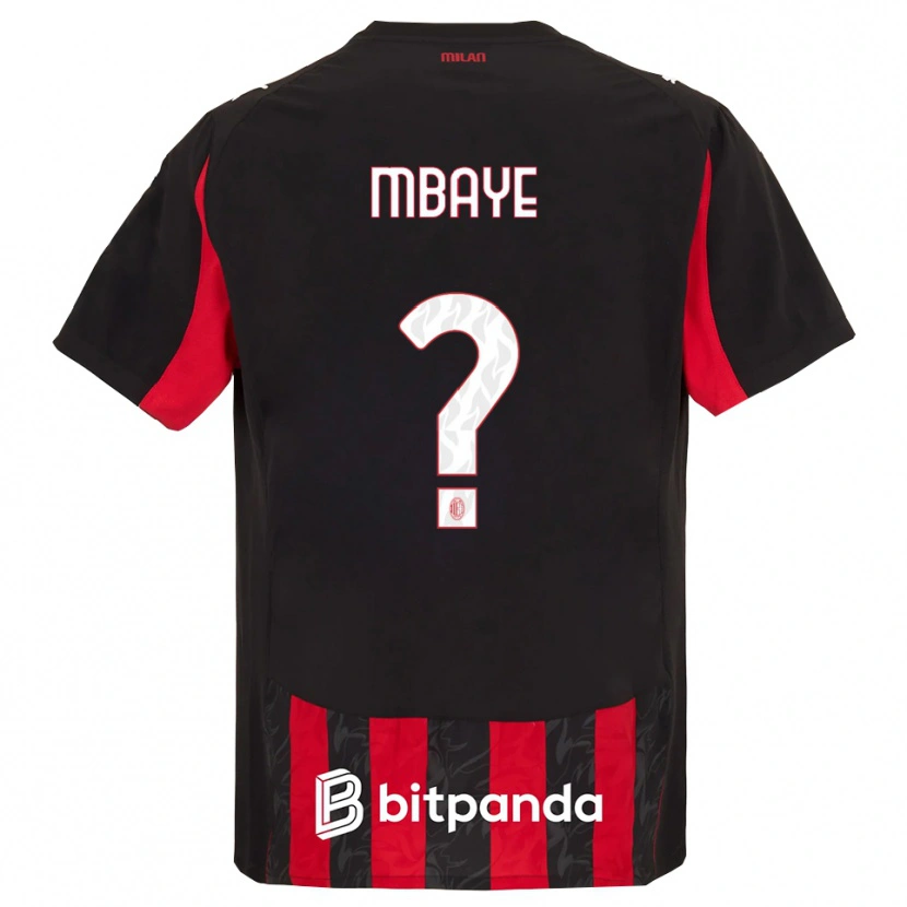 Danxen Män Astin Mbaye #0 Röd Svart Hemmatröja Matchtröjor 2025/26 Tröjor T-Tröja