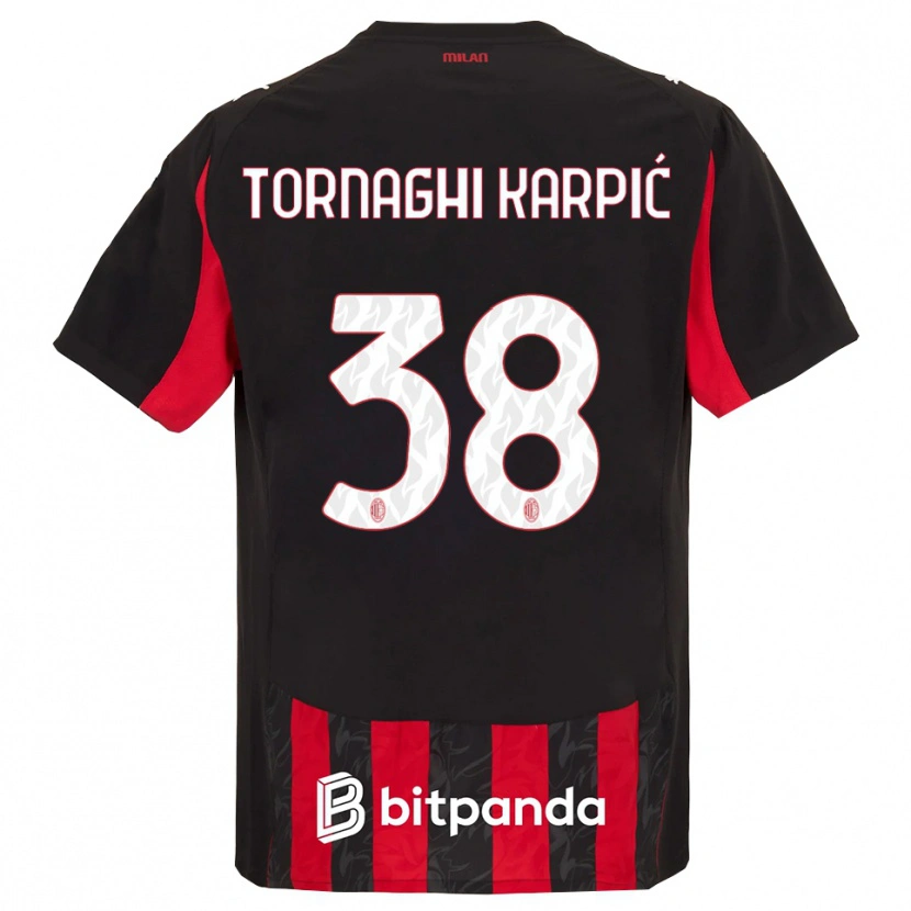 Danxen Män Lavinia Tornaghi Karpić #38 Röd Svart Hemmatröja Matchtröjor 2025/26 Tröjor T-Tröja