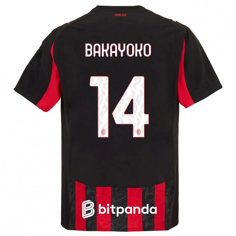 Danxen Män Tiemoue Bakayoko #14 Röd Svart Hemmatröja Matchtröjor 2025/26 Tröjor T-Tröja
