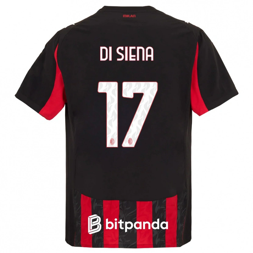 Danxen Män Andrea Di Siena #17 Röd Svart Hemmatröja Matchtröjor 2025/26 Tröjor T-Tröja