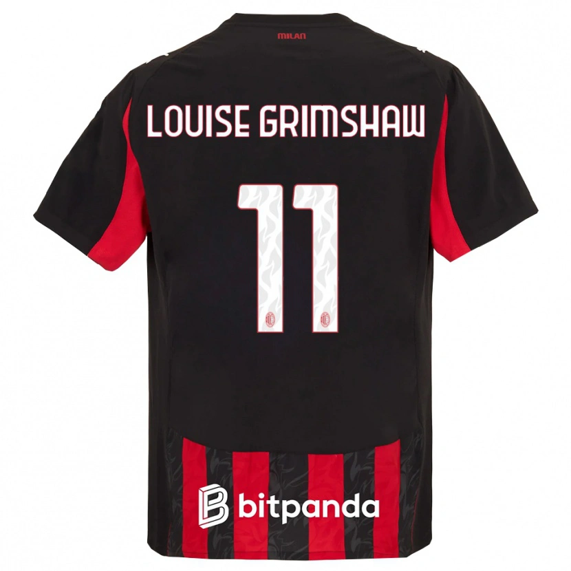 Danxen Män Christy Louise Grimshaw #11 Röd Svart Hemmatröja Matchtröjor 2025/26 Tröjor T-Tröja