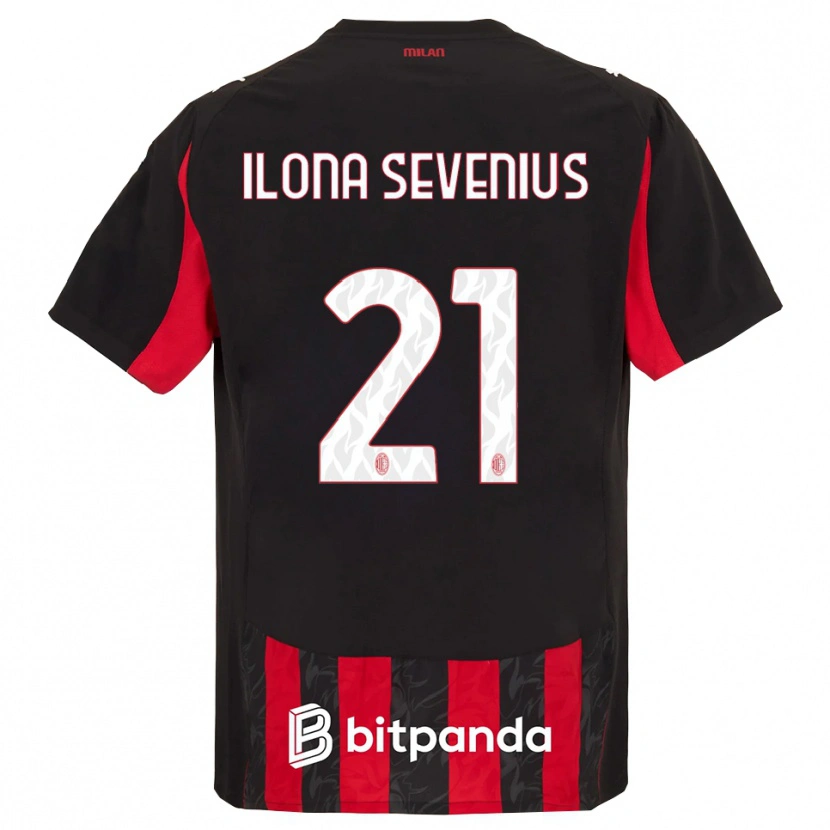 Danxen Män Oona Ilona Sevenius #21 Röd Svart Hemmatröja Matchtröjor 2025/26 Tröjor T-Tröja