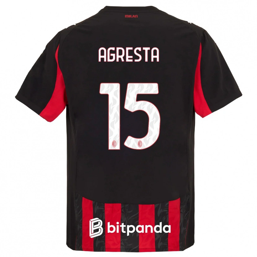 Danxen Män Stefano Agresta #15 Röd Svart Hemmatröja Matchtröjor 2025/26 Tröjor T-Tröja
