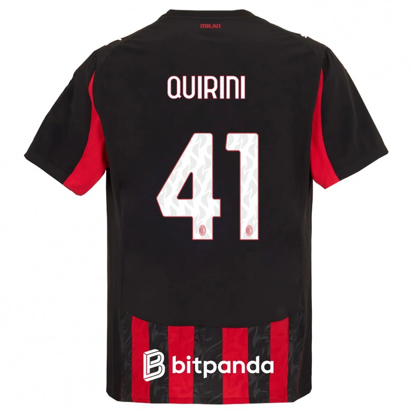 Danxen Män Ettore Quirini #41 Röd Svart Hemmatröja Matchtröjor 2025/26 Tröjor T-Tröja