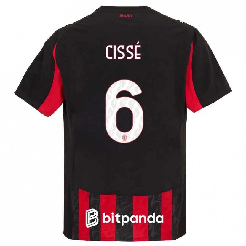 Danxen Män Maiga-Hamadoun Cissé #6 Röd Svart Hemmatröja Matchtröjor 2025/26 Tröjor T-Tröja