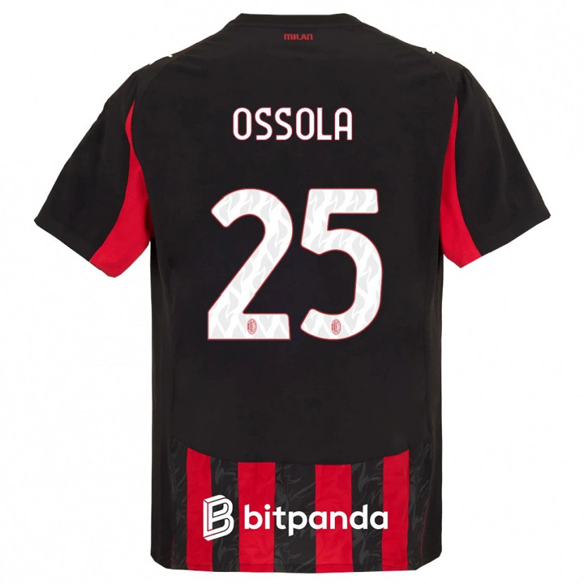 Danxen Män Lorenzo Ossola #25 Röd Svart Hemmatröja Matchtröjor 2025/26 Tröjor T-Tröja