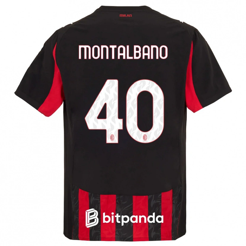 Danxen Män Nicolo Montalbano #40 Röd Svart Hemmatröja Matchtröjor 2025/26 Tröjor T-Tröja