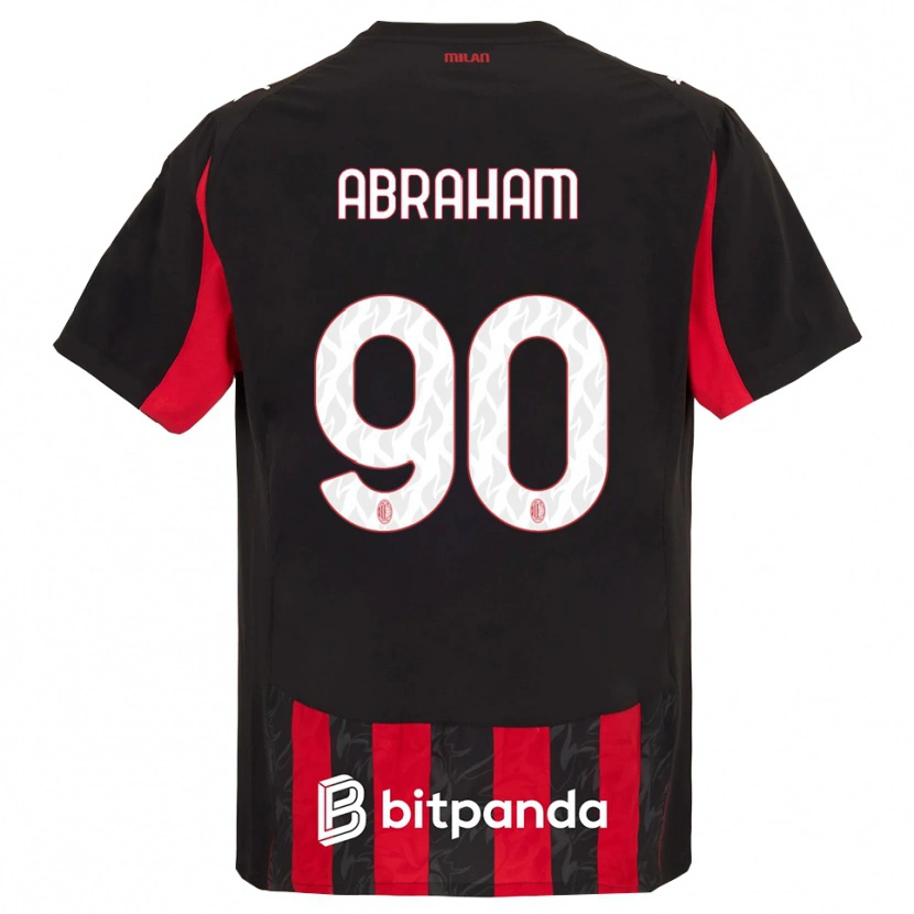 Danxen Män Tammy Abraham #90 Röd Svart Hemmatröja Matchtröjor 2025/26 Tröjor T-Tröja