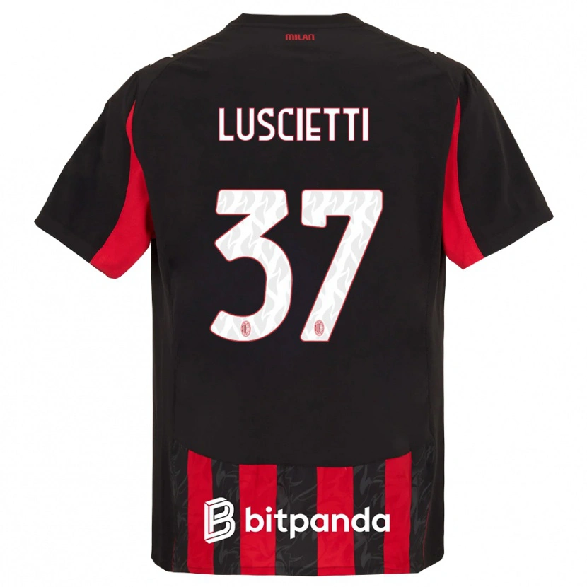 Danxen Män Abebe Luscietti #37 Röd Svart Hemmatröja Matchtröjor 2025/26 Tröjor T-Tröja