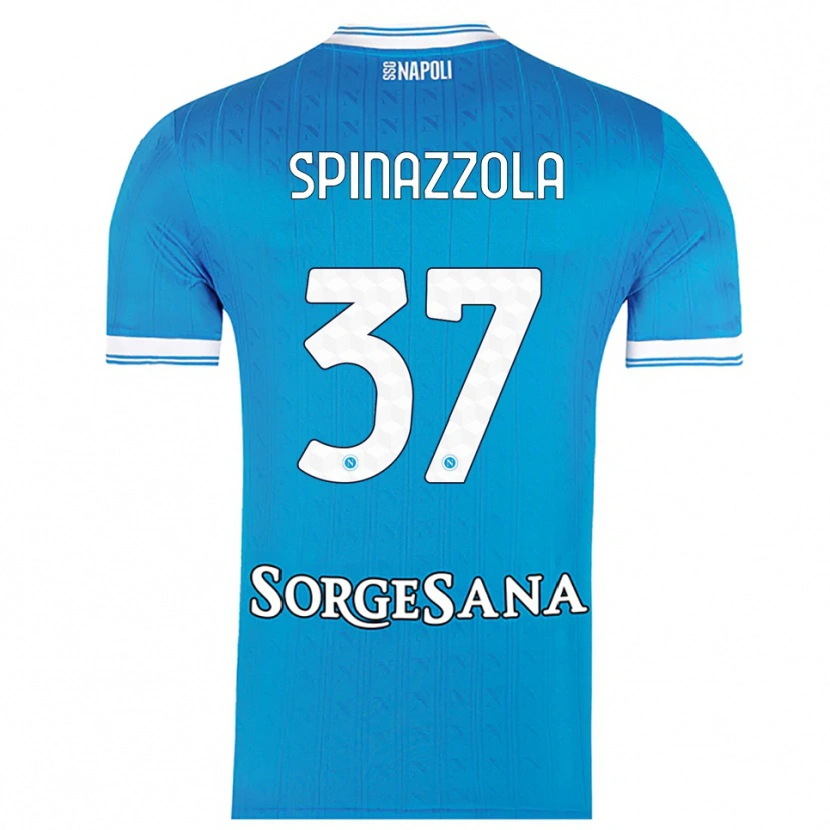 Danxen Män Leonardo Spinazzola #37 Himmelsblå Vit Hemmatröja Matchtröjor 2025/26 Tröjor T-Tröja