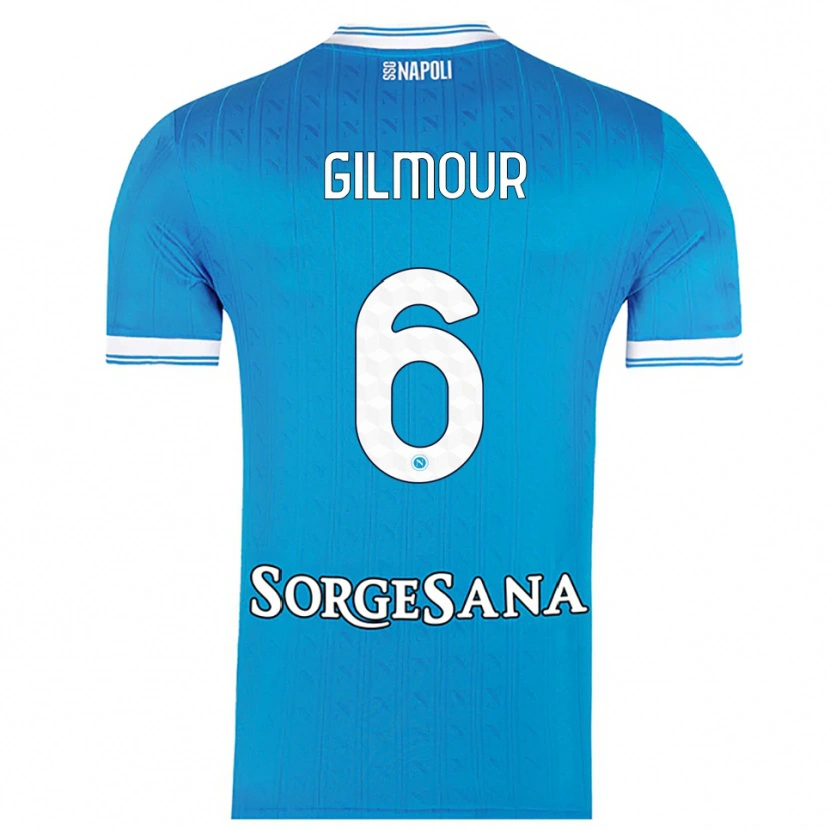 Danxen Män Billy Gilmour #6 Himmelsblå Vit Hemmatröja Matchtröjor 2025/26 Tröjor T-Tröja