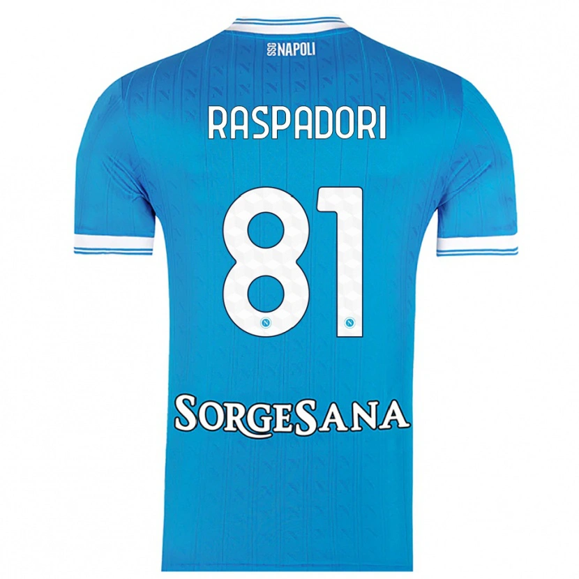 Danxen Män Giacomo Raspadori #81 Himmelsblå Vit Hemmatröja Matchtröjor 2025/26 Tröjor T-Tröja