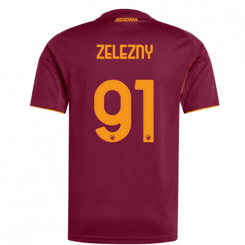 Danxen Män Radoslaw Zelezny #91 Vinröd Orange Hemmatröja Matchtröjor 2025/26 Tröjor T-Tröja