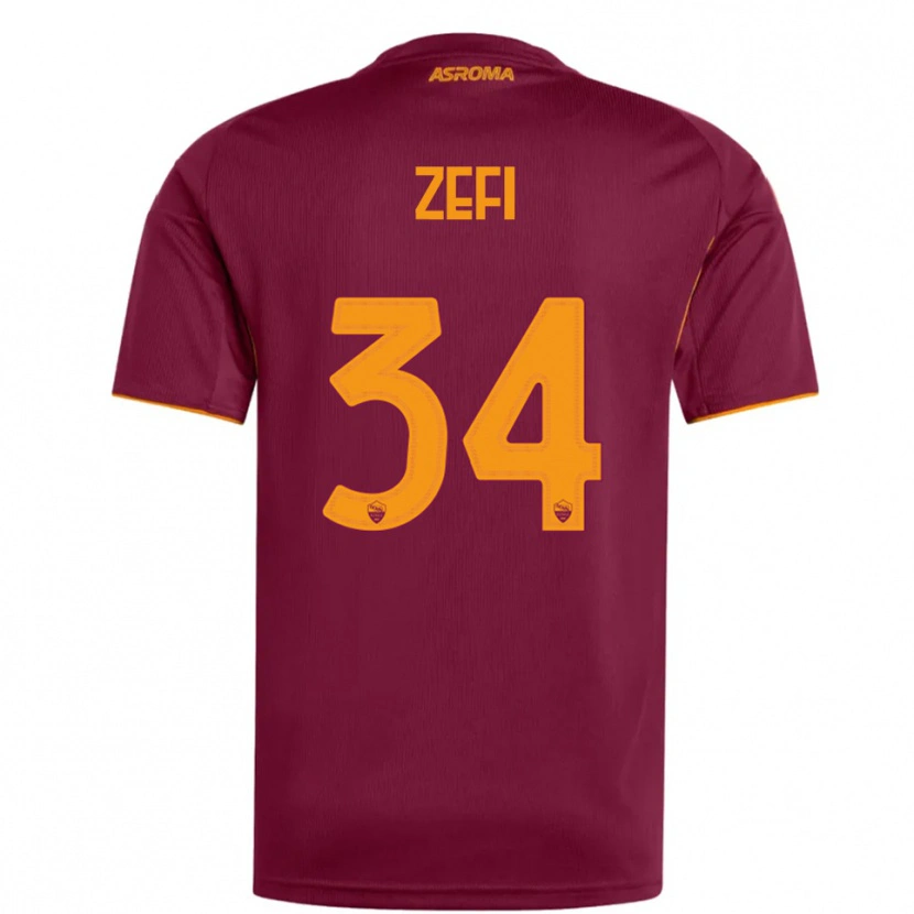 Danxen Män Kevin Zefi #34 Vinröd Orange Hemmatröja Matchtröjor 2025/26 Tröjor T-Tröja
