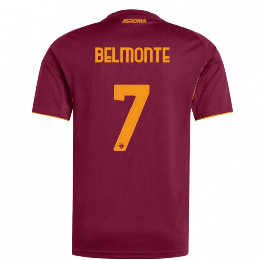 Danxen Män Samuele Belmonte #7 Vinröd Orange Hemmatröja Matchtröjor 2025/26 Tröjor T-Tröja