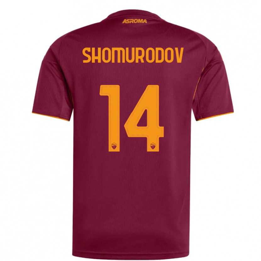 Danxen Män Eldor Shomurodov #14 Vinröd Orange Hemmatröja Matchtröjor 2025/26 Tröjor T-Tröja