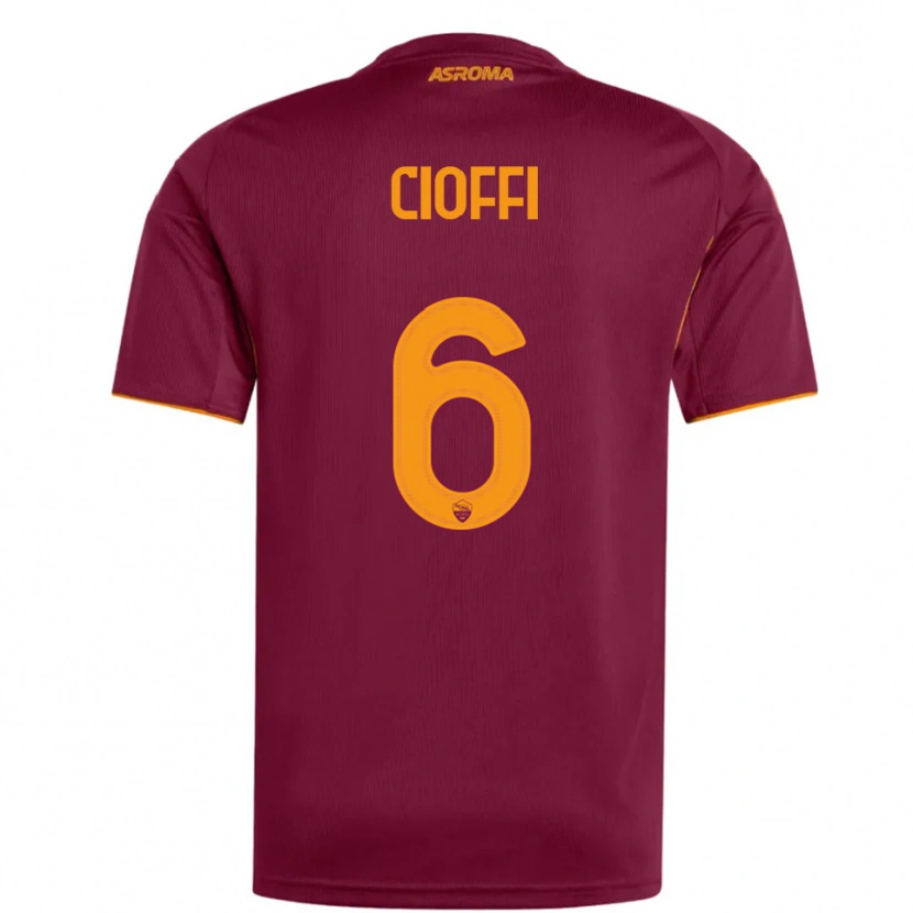 Danxen Män Cristian Cioffi #6 Vinröd Orange Hemmatröja Matchtröjor 2025/26 Tröjor T-Tröja